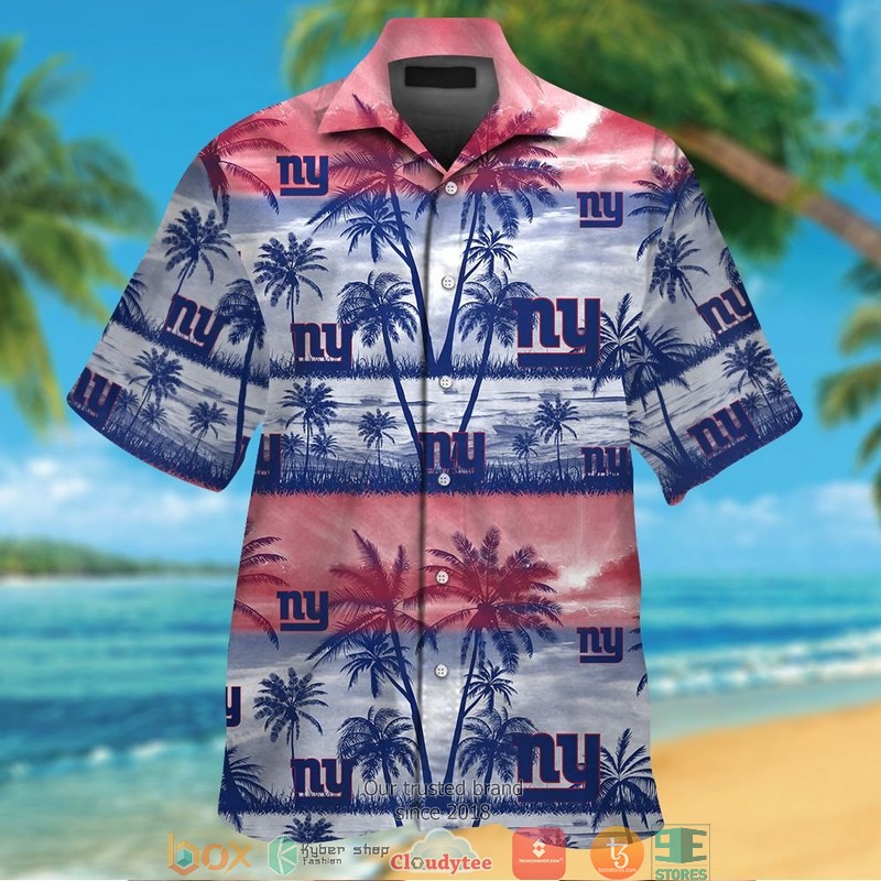 New York Giants Coconut Island White red Hawaiian Shirt, short 13 New York Giants Coconut Island White red Hawaiian Shirt short