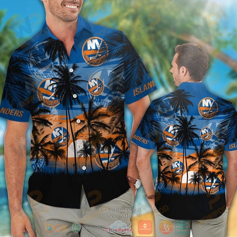HOT New York Islanders Hawaiian Shirt and shorts 2 New York Islanders Hawaiian Shirt and shorts 1
