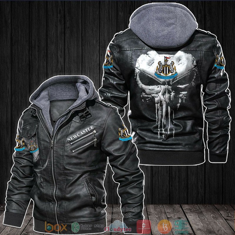 Newcastle United Punisher Skull Leather Jacket