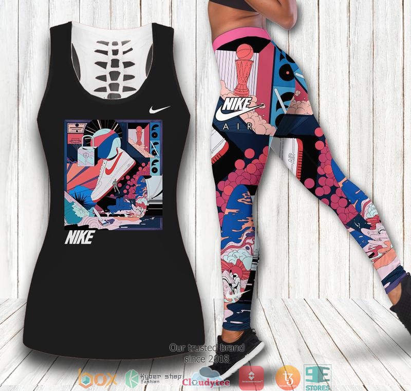 Nike Air Pro Black Pink Tank Top, Legging 4 Nike Air Pro Black Pink Tank Top Legging 1 2 3
