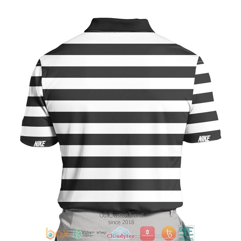 Nike black and white stripe Polo Shirt 2 Nike black and white stripe Polo Shirt 1