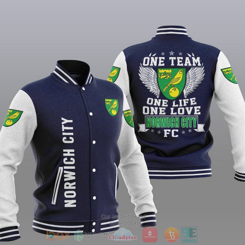 HOT Norwich City One Team One Life One Love Baseball Jacket 3 Norwich City One Team One Life One Love Baseball Jacket 1 2