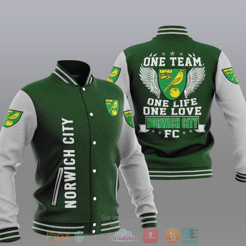 HOT Norwich City One Team One Life One Love Baseball Jacket 5 Norwich City One Team One Life One Love Baseball Jacket 1 2 3 4
