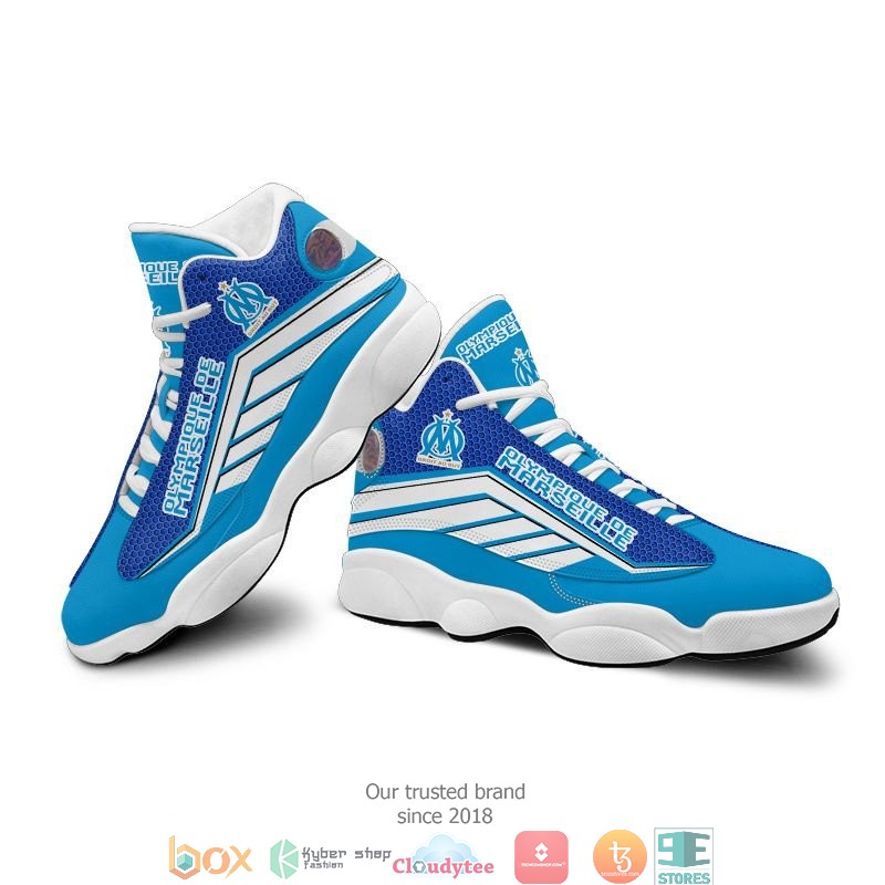 Olympique de Marseille Blue Air Jordan 13 Sneaker Shoes 1 2 3