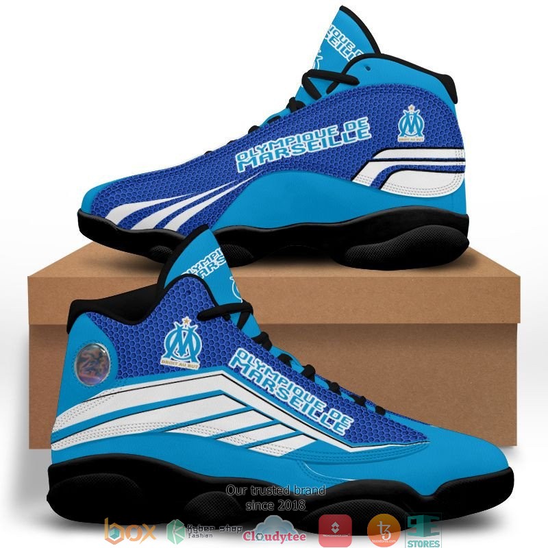 Olympique de Marseille Blue Air Jordan 13 Sneaker Shoes 1 2 3 4 5 6
