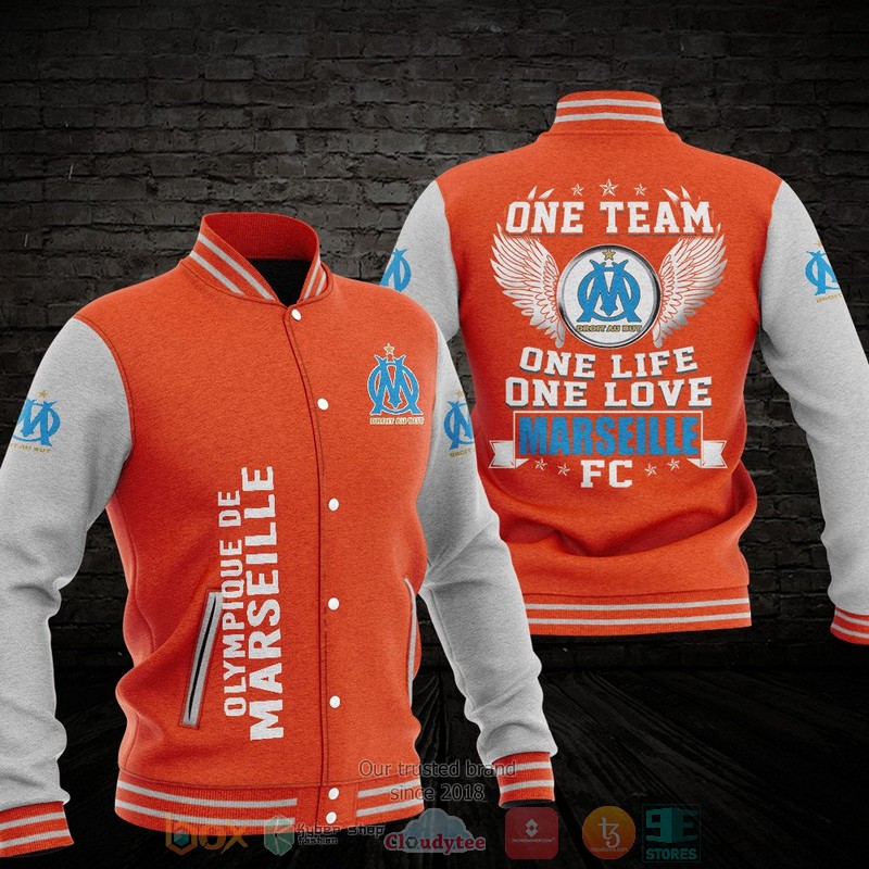 Olympique de Marseille FC One Team Baseball Jacket 1 2 3 4 5