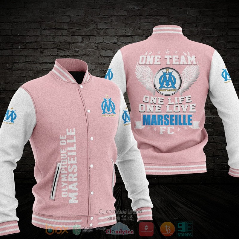 Olympique de Marseille FC One Team Baseball Jacket 1 2 3 4 5 6