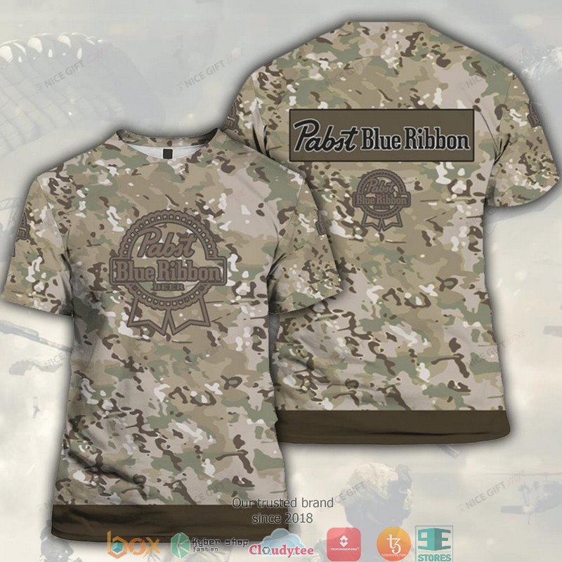 Pabst Blue Ribbon Camouflage 3D T shirt