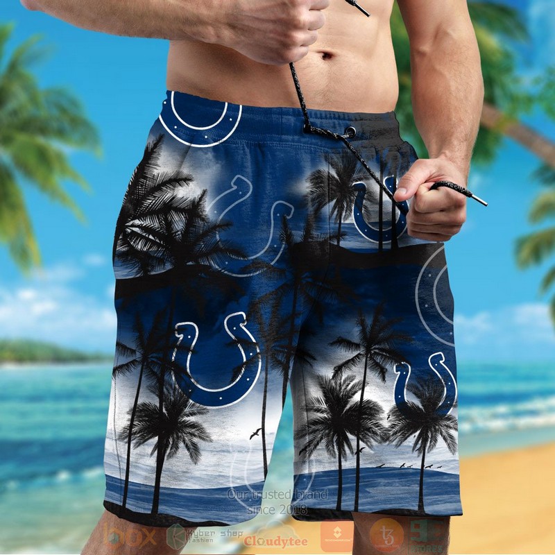 HOT Palm tree Indianapolis Colts dark blue hawaii shirt, shorts 5 Palm tree Indianapolis Colts dark blue hawaii shirt shorts 1 2 3 4