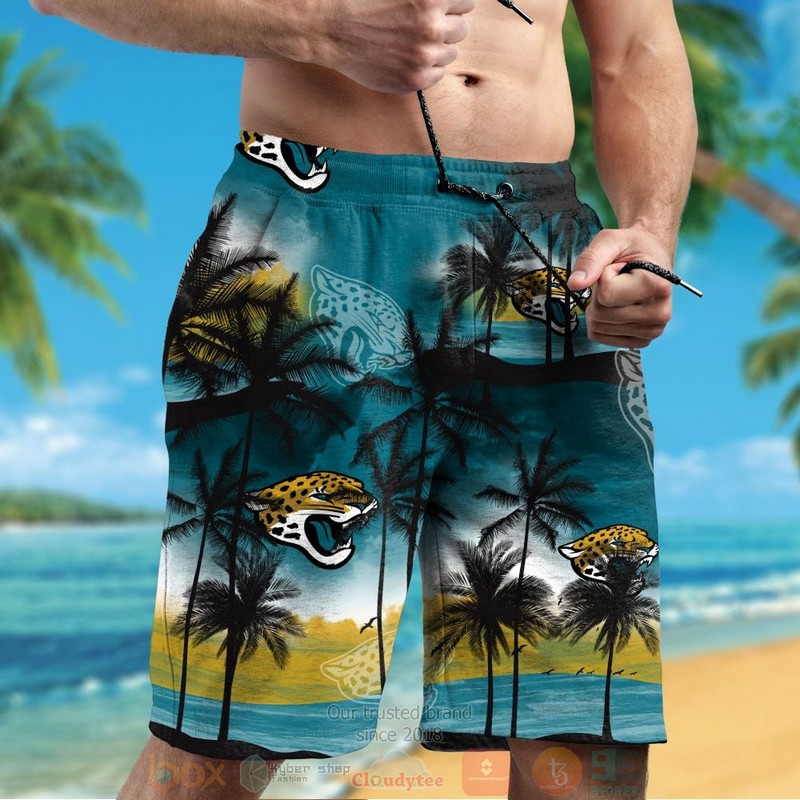 Palm tree Jacksonville Jaguars dark teal hawaii shirt shorts 1 2 3 4