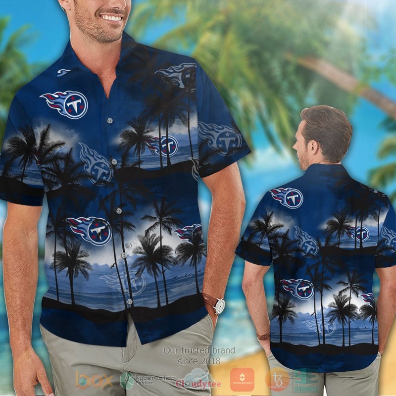 HOT Palm tree Tennessee Titans dark blue hawaii shirt, shorts 2 Palm tree Tennessee Titans dark blue hawaii shirt shorts 1