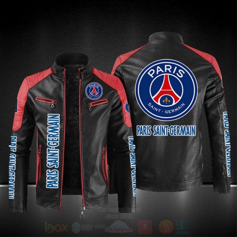 BEST Paris Saint-Germain PU Leather Jacket 3 Paris Saint Germain Leather Jacket 1 2