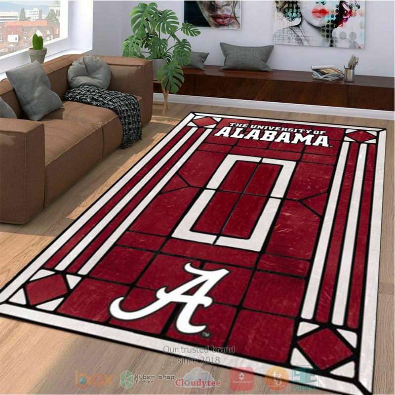 HOT Personalized Alabama Crimson Tides custom Area Carpet 3 Personalized Alabama Crimson Tides custom Area Rug 1 2