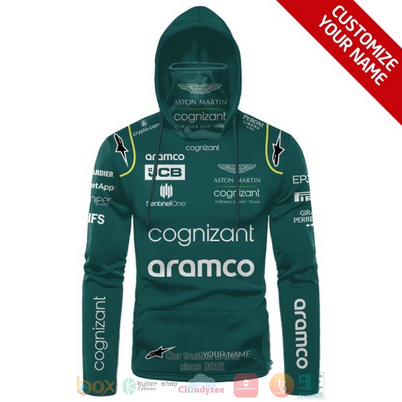 Personalized Aston Martin Aramco Cognizant custom hoodie mask 1
