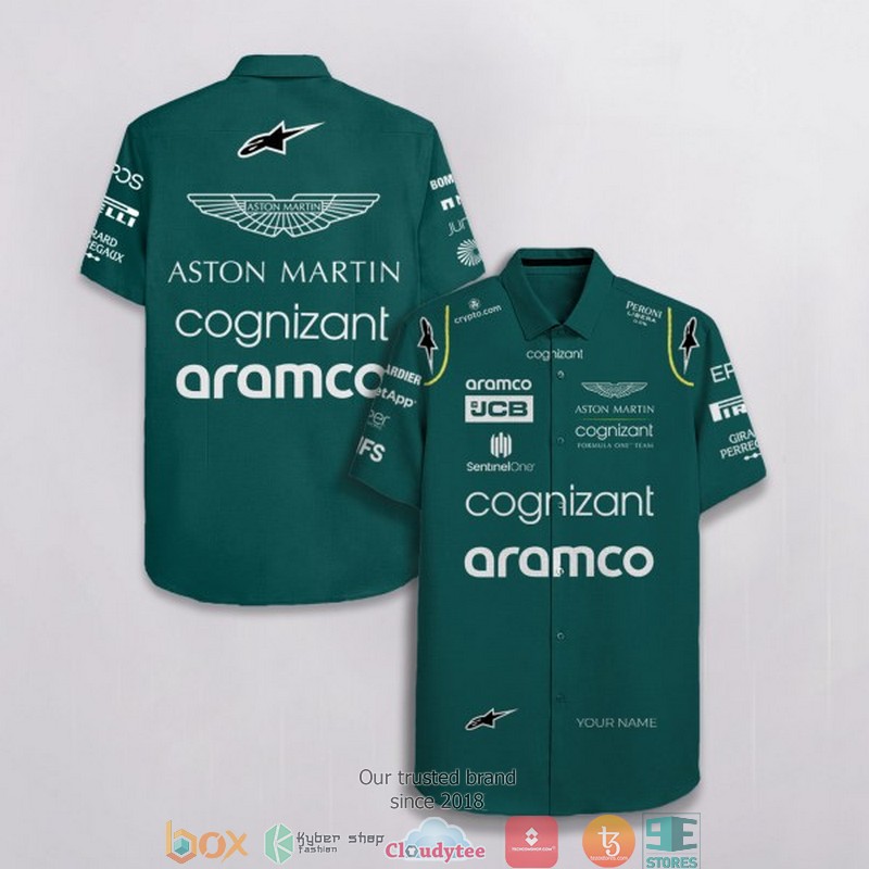 Personalized Aston Martin racing F1 team Hawaiian Shirt