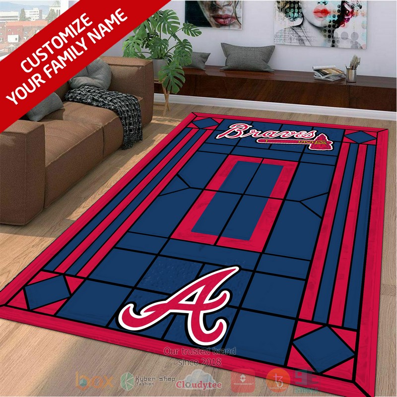 Personalized Atlanta Braves custom Area Rug 1