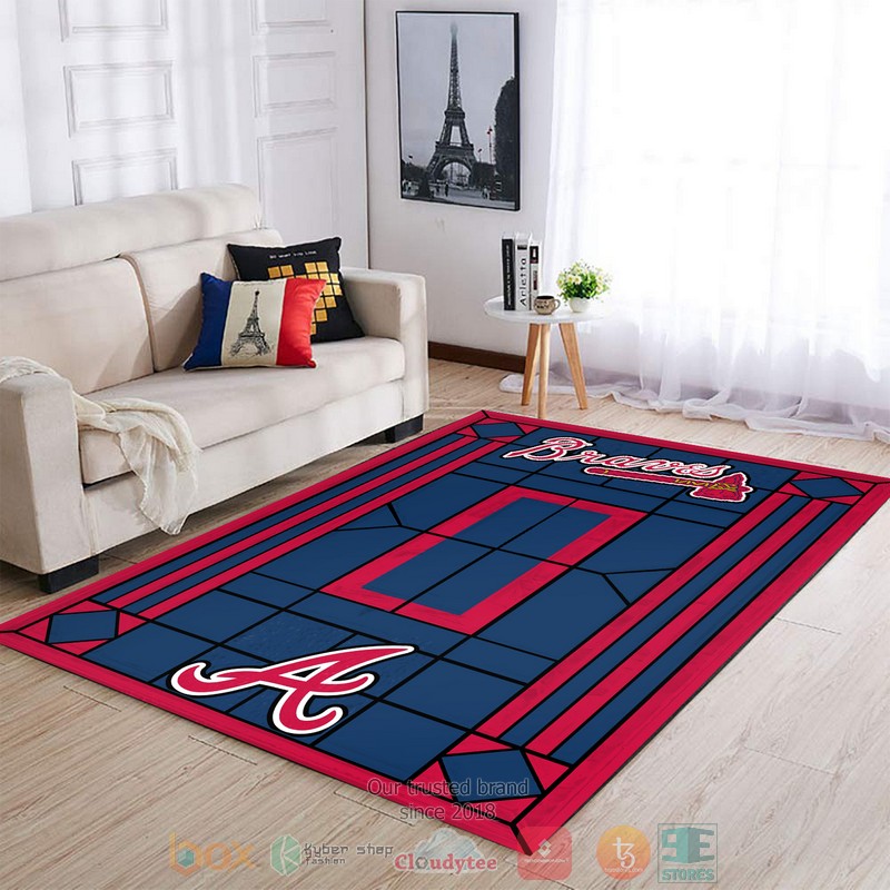 HOT Personalized Atlanta Braves custom Area Carpet 3 Personalized Atlanta Braves custom Area Rug 1 2