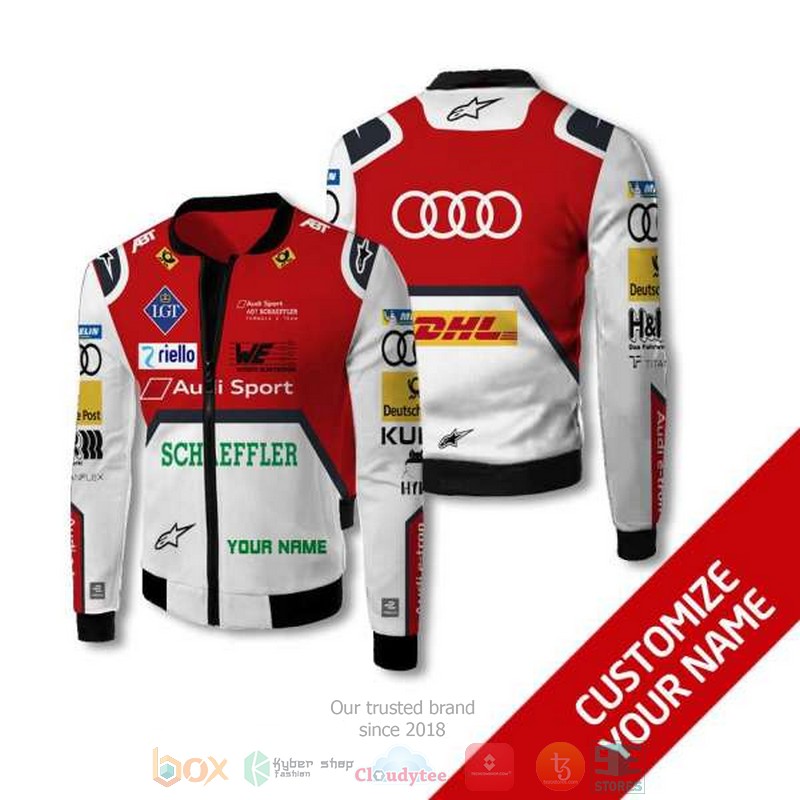 Personalized Audi Sport Schaeffler DHL custom bomber jacket