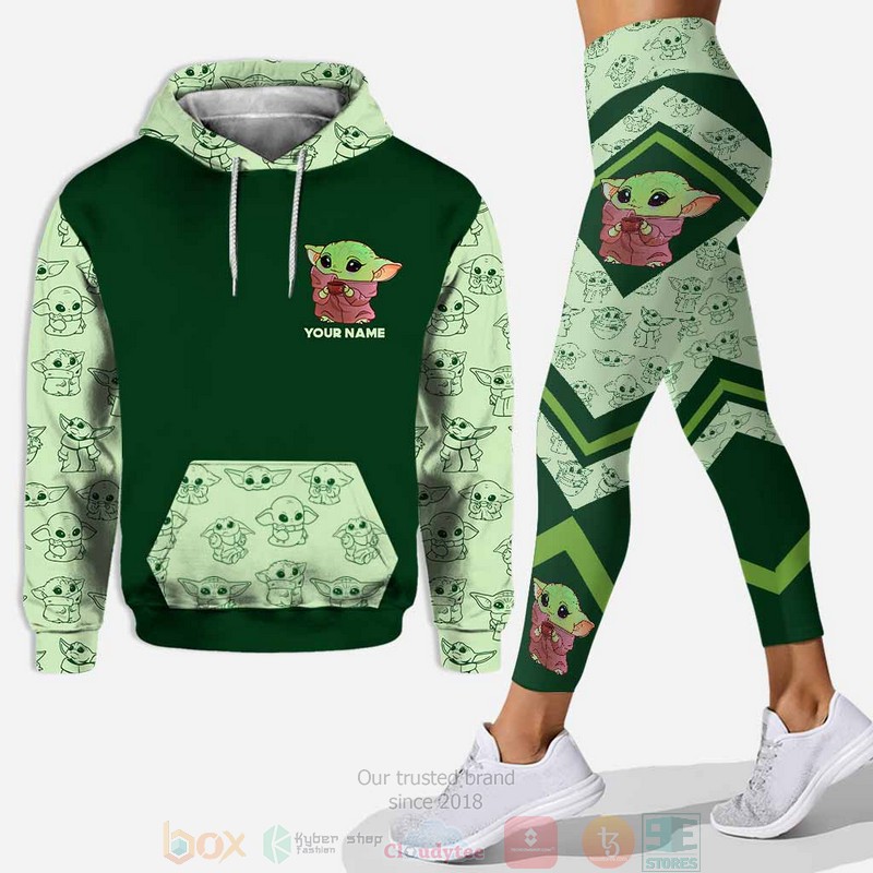 Personalized Baby Yoda I Love You To The Moon And Back 3d hoodie leggings