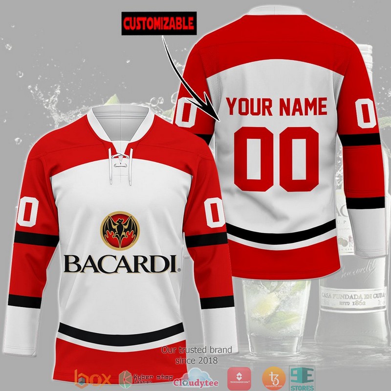 Personalized Bacardi Hockey Jersey Shirt 1 Personalized Bacardi Hockey Jersey Shirt