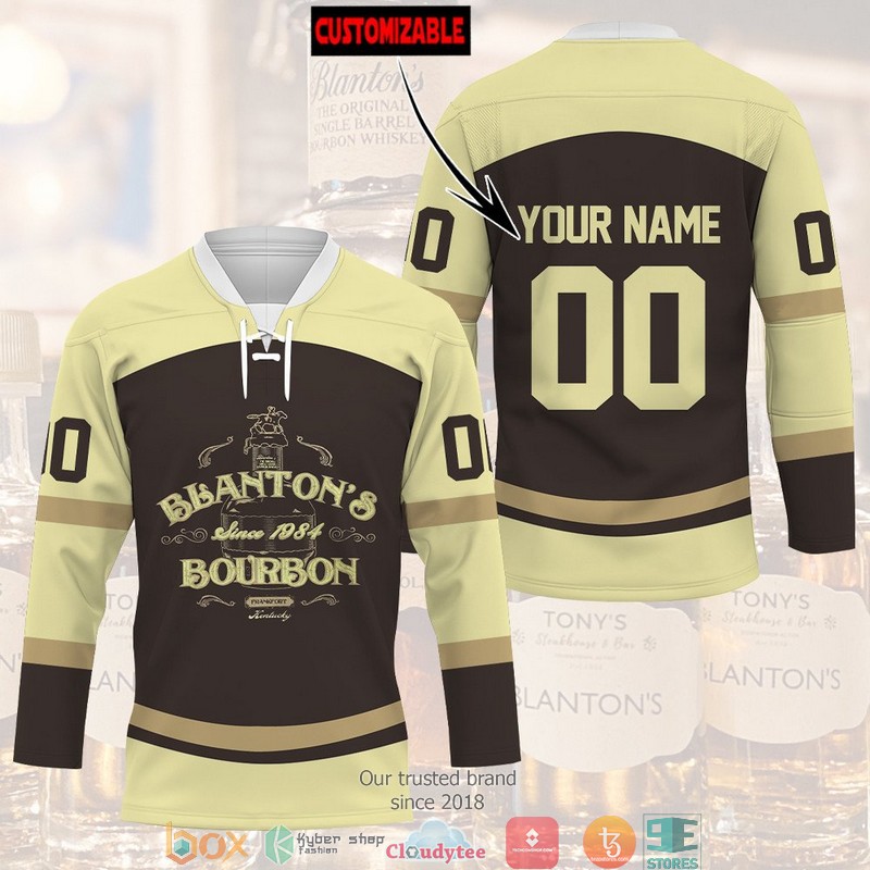 Personalized Blantons Single Barrel Bourbon Jersey Hockey Shirt 2 Personalized Blantons Single Barrel Bourbon Jersey Hockey Shirt