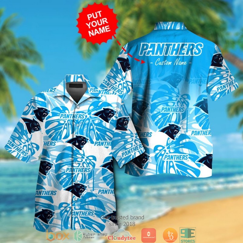 Personalized Carolina Panthers Monstera deliciosa Hawaiian shirt short