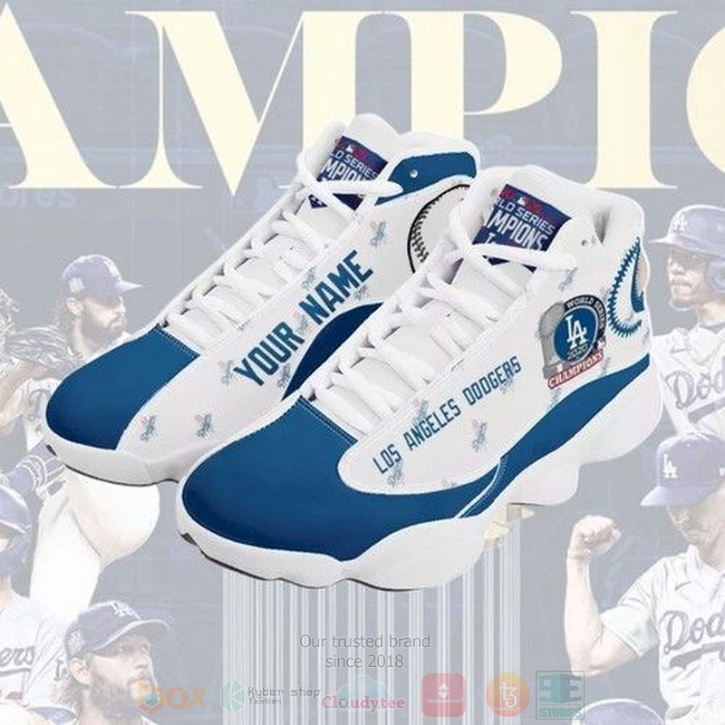 BEST Personalized Champions Los Angeles Dodgers MLB Air Jordan 13 shoes sneakers 2 Personalized Champions Los Angeles Dodgers MLB custom Air Jordan 13 shoes