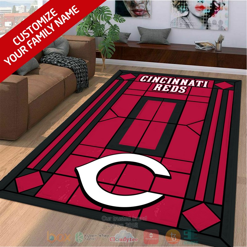 Personalized Cincinnati Reds custom Area Rug