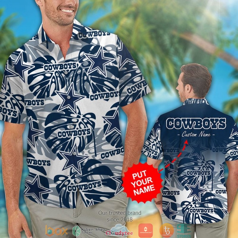 Personalized Dallas Cowboys Monstera deliciosa Hawaiian Shirt short 1