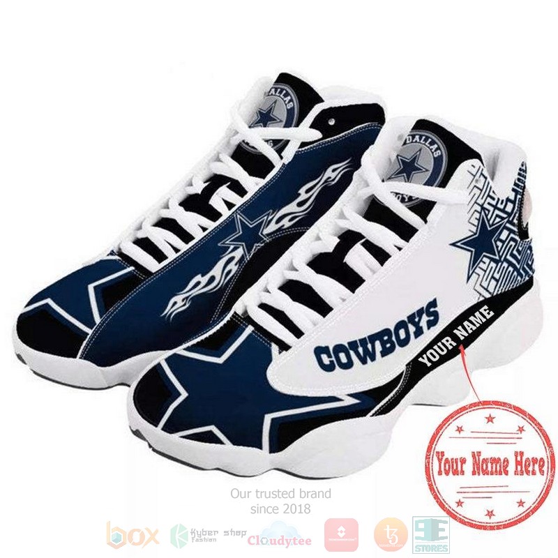 Personalized Dallas Cowboys NFL team custom Air Jordan 13 shoes