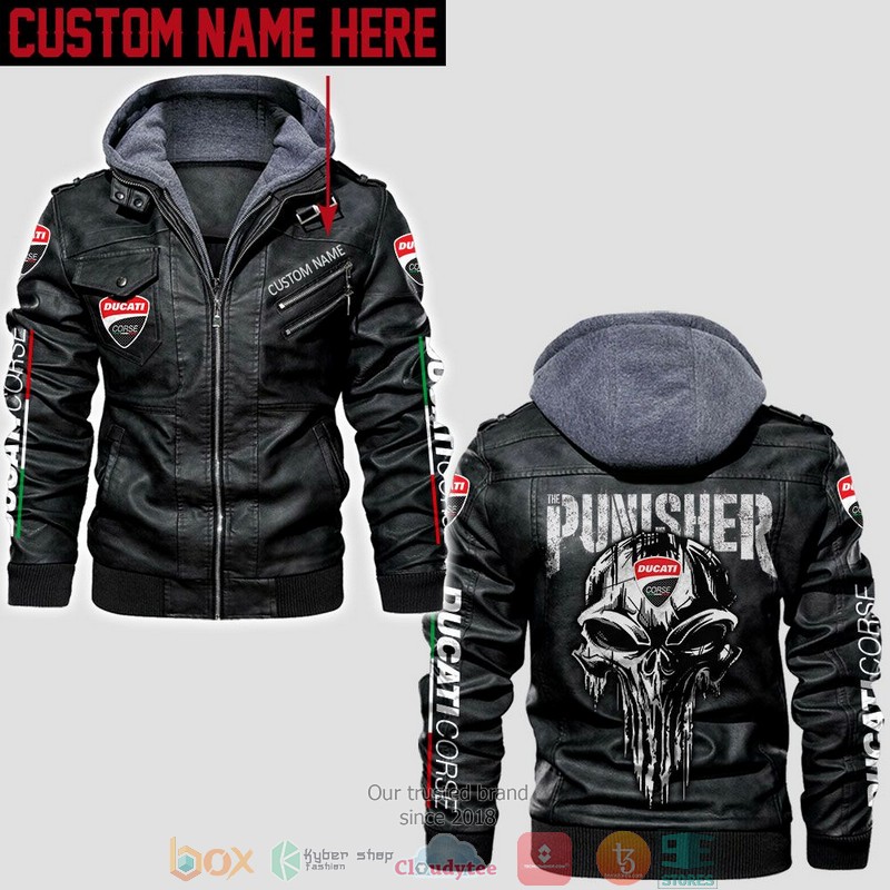 Personalized Ducati Punisher Skull Leather Jacket