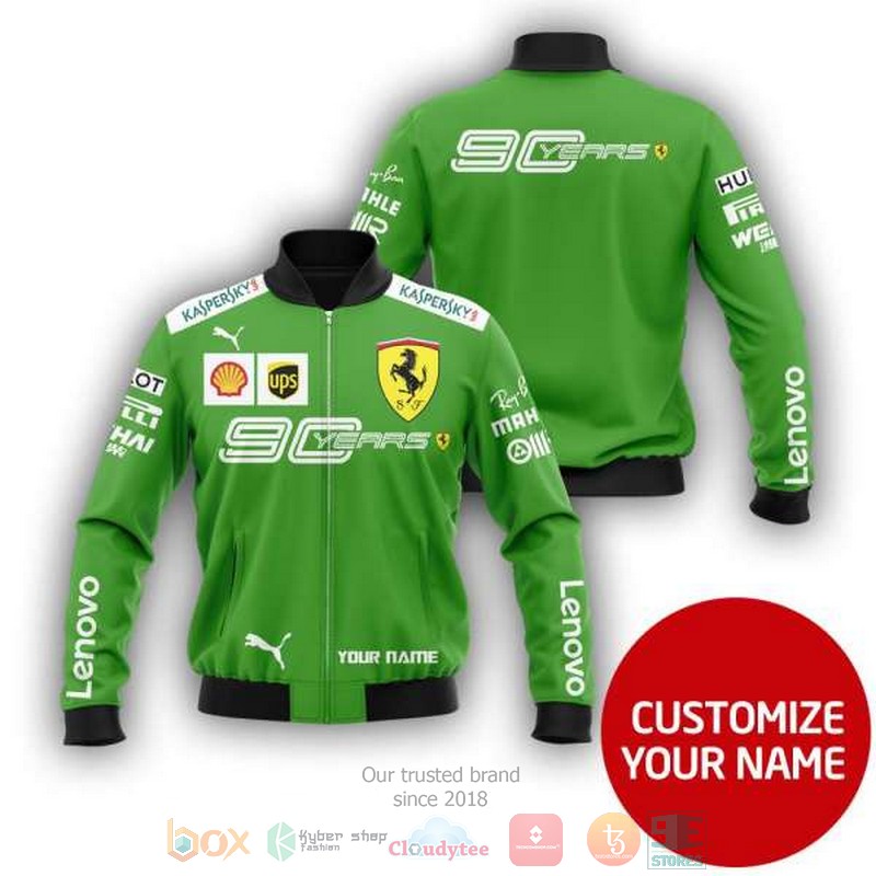 NEW Personalized Ferrari 90 Years Ups green custom bomber jacket 7 Personalized Ferrari 90 Years Ups green custom bomber jacket