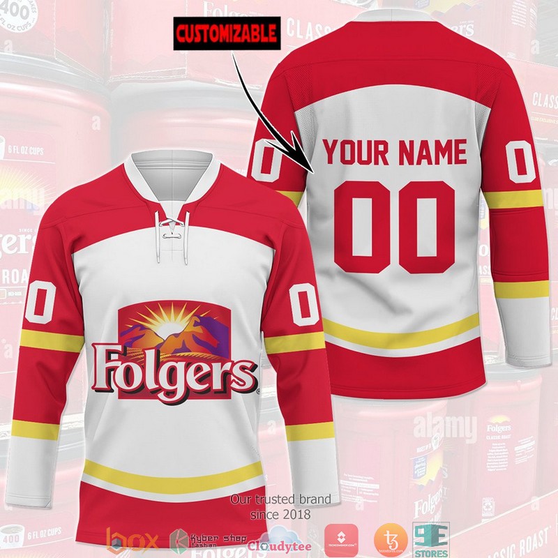 Personalized Folgers Jersey Hockey Shirt 1 Personalized Folgers Jersey Hockey Shirt