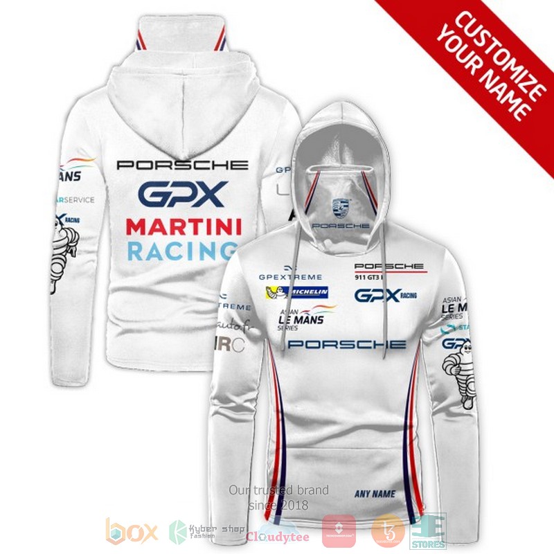 Personalized GPX Martini Racing Porsche custom hoodie mask