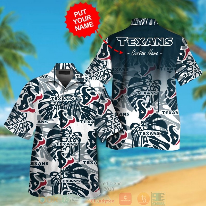 HOT Personalized Houston Texans tropical plants custom hawaiian shirt and shorts 12 Personalized Houston Texans tropical plants custom hawaiian shirt and shorts