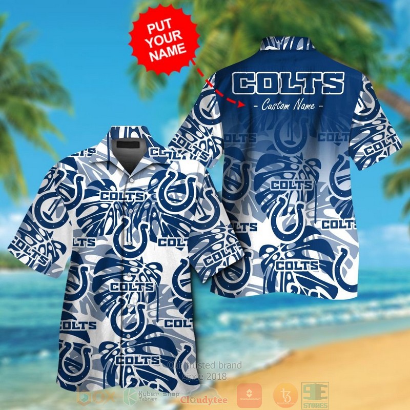 HOT Personalized Indianapolis Colts tropical plants custom hawaiian shirt and shorts 12 Personalized Indianapolis Colts tropical plants custom hawaiian shirt and shorts