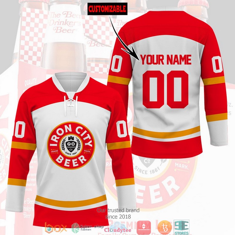 Personalized Iron City beer Jersey Hockey Shirt 3 Personalized Iron City beer Jersey Hockey Shirt