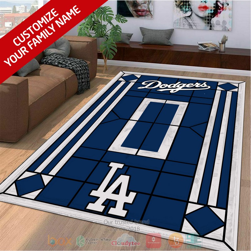 Personalized Los Angeles Dodgers custom Area Rug 1