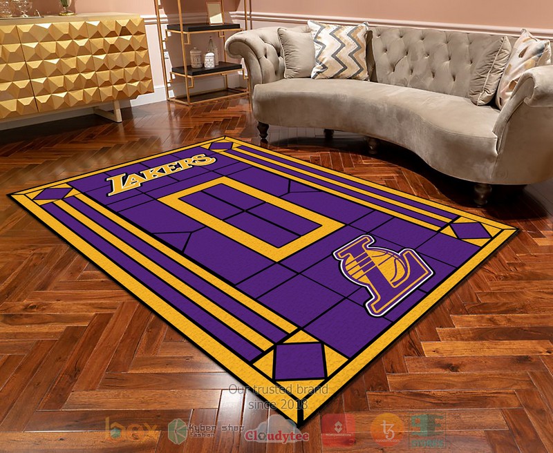 Personalized Los Angeles Lakers custom Area Rug 1