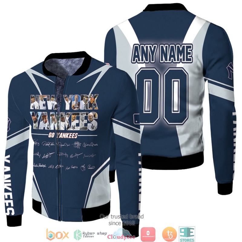 Personalized MLB New York Yankees Go Yankees Signed 3D Fleece Hoodie