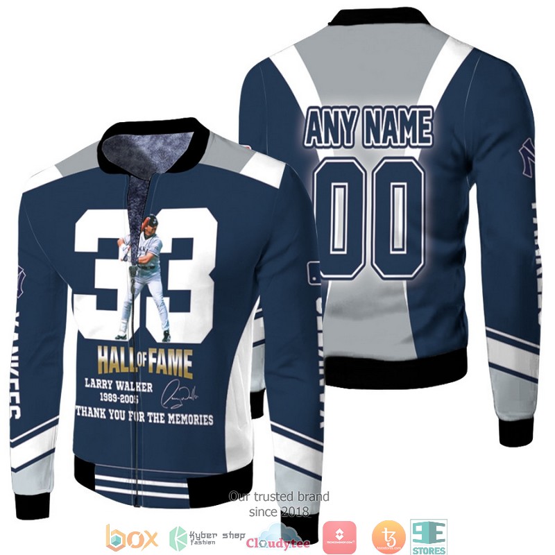 Personalized MLB New York Yankees Hall Of Fame Larry Walker 33 1989 2005 Signature 3D Fleece Hoodie 3 Personalized MLB New York Yankees Hall Of Fame Larry Walker 33 1989 2005 Signature 3D Fleece Hoodie