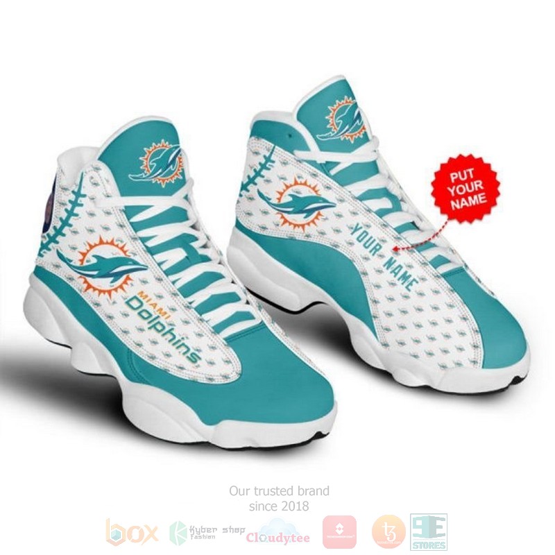 BEST Personalized Miami Dolphins NFL Air Jordan 13 shoes sneakers 1 Personalized Miami Dolphins NFL custom Air Jordan 13 shoes