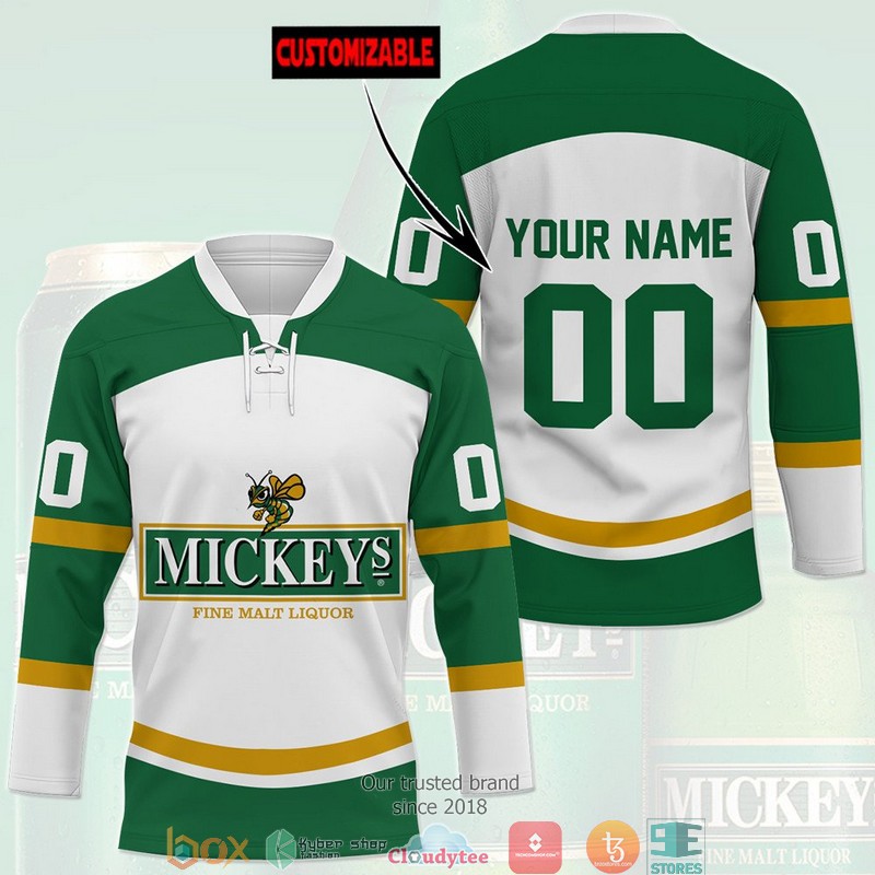 Personalized Mickeys Fine Malt Liquor Hockey Jersey Shirt