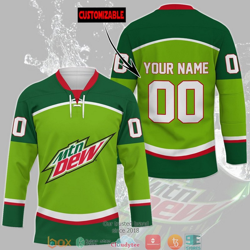 Personalized Mountain Dew Jersey Hockey Shirt 1 Personalized Mountain Dew Jersey Hockey Shirt