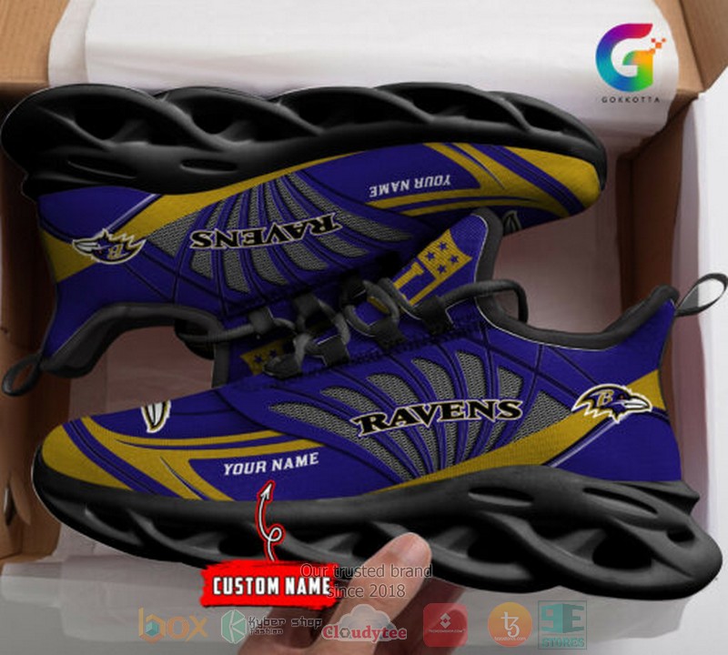 NEW Personalized NFL Baltimore Ravens custom Clunky Max Soul Shoes 2 Personalized NFL Baltimore Ravens custom Clunky Max Soul Shoes 1