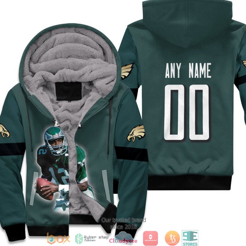 Personalized NFL Philadelphia Eagles Randall Cunningham 12 Green 3d Fleece Hoodie