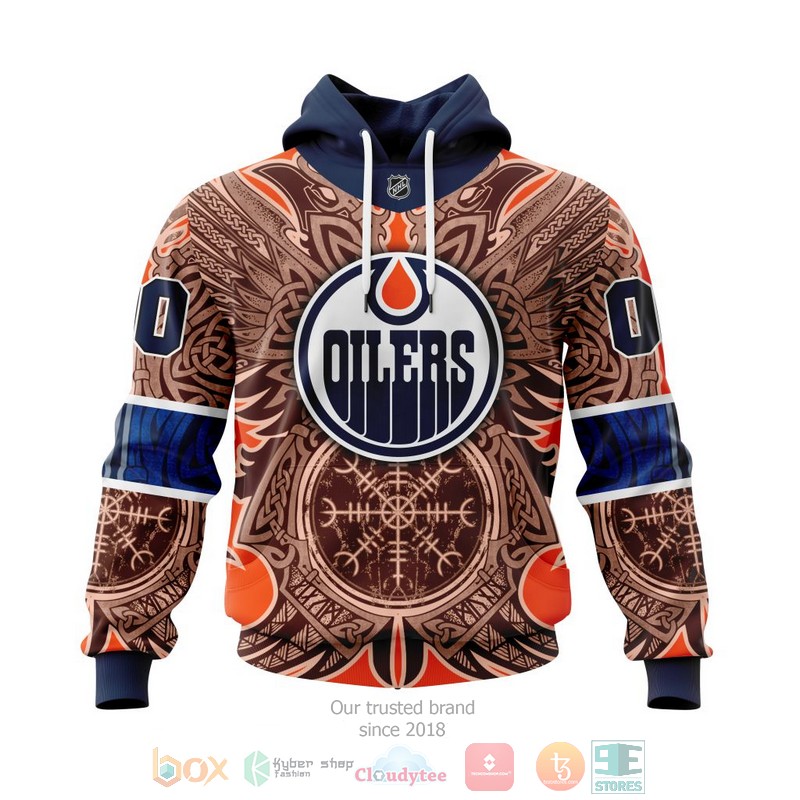 Personalized NHL Edmonton Oilers Norse Viking Symbols 3D shirt hoodie