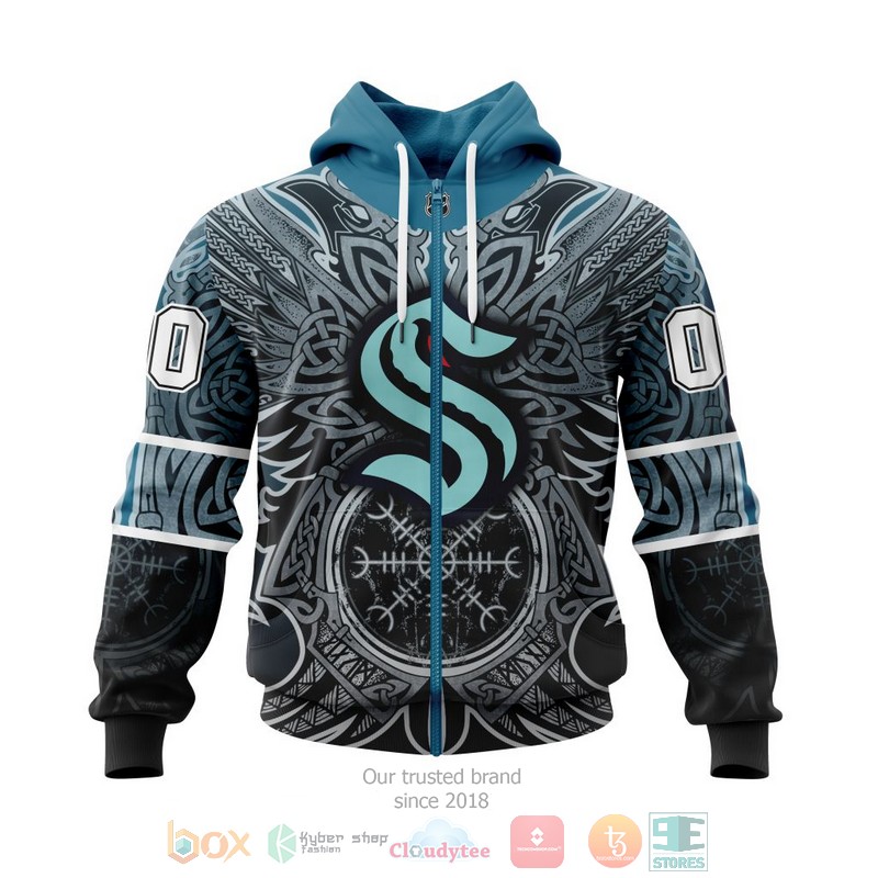 NEW Personalized NHL Seattle Kraken Norse Viking Symbols 3D shirt, hoodie 2 Personalized NHL Seattle Kraken Norse Viking Symbols 3D shirt hoodie 1