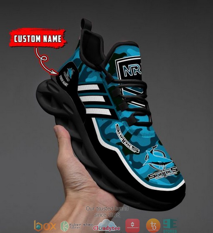 Personalized NRL Cronulla Sharks Blue camo Max Soul Sneakers 3 Personalized NRL Cronulla Sharks Blue camo Max Soul Sneakers 1 2