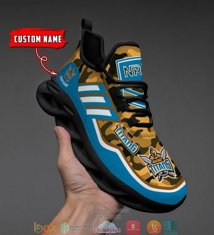 Personalized NRL Gold Coast Titans Orange Camo Max Soul Sneakers 2 Personalized NRL Gold Coast Titans Orange Camo Max Soul Sneakers 1